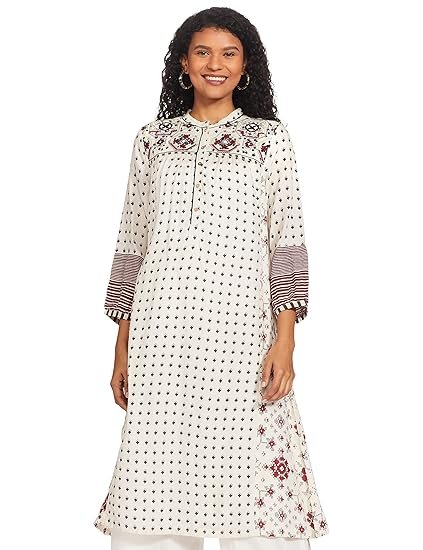 Woman Women Cotton Regular Kurta - Image 2