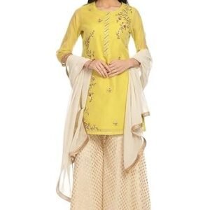 Women Straight Poly Cotton Kurta Garara Suit Set